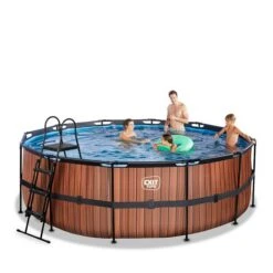 EXIT TOYS EXIT Wood Zwembad ø427x122cm Met Zandfilterpomp - Bruin Online Kopen? -EXIT TOYS Winkel 600x600 1189