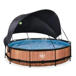 EXIT TOYS EXIT Wood Zwembad ø360x76cm Met Filterpomp En Schaduwdoek - Online Kopen?
