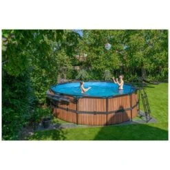 EXIT TOYS EXIT Wood Zwembad ø450x122cm Met Zandfilterpomp - Bruin Online Kopen? -EXIT TOYS Winkel 600x600 2513