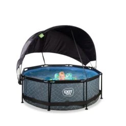 EXIT TOYS EXIT Stone Zwembad ø244x76cm Met Filterpomp En Schaduwdoek Online Kopen? -EXIT TOYS Winkel 600x600 774