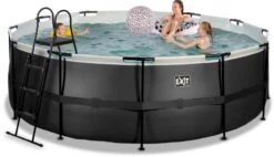 EXIT TOYS EXIT Black Leather Zwembad - 427 X 122 Cm - Met Zandfilterpomp En Trap -EXIT TOYS Winkel 688 1200 exit 30 27 14 20 int 4