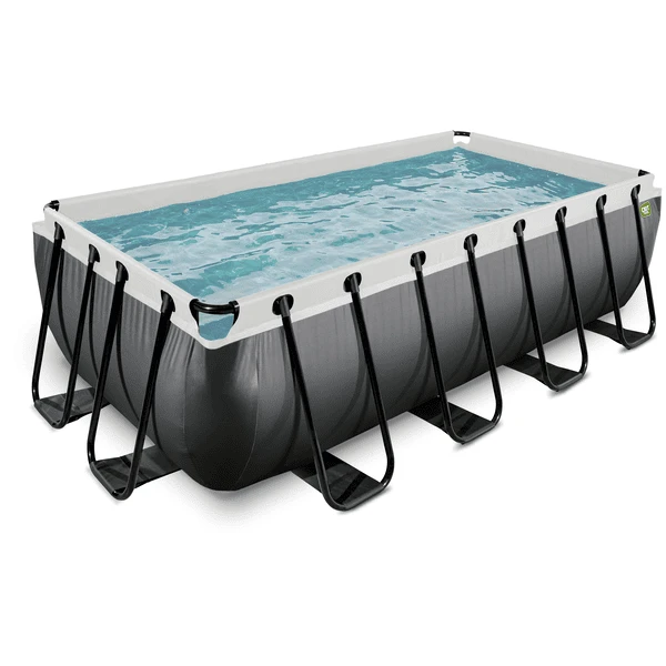 EXIT TOYS EXIT Black Leather Zwembad 400x200x100cm Met Filterpomp - Zwart 2 EXIT TOYS EXIT Black Leather Zwembad 400x200x100cm Met Filterpomp - Zwart - Afbeelding 2