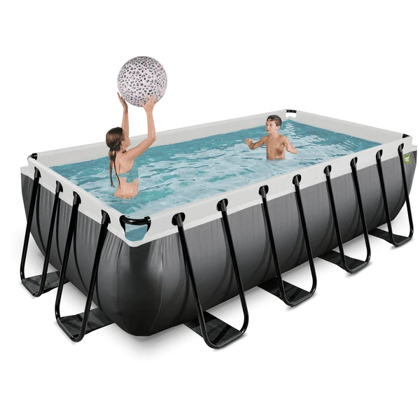 EXIT TOYS EXIT Black Leather Zwembad 400x200x100cm Met Filterpomp - Zwart 5 EXIT TOYS EXIT Black Leather Zwembad 400x200x100cm Met Filterpomp - Zwart - Afbeelding 5