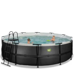 EXIT TOYS EXIT Black Leather Zwembad ø488x122cm Met Zandfilterpomp - Zwart -EXIT TOYS Winkel exit black leather zwembad o488x122cm met zandfilterpomp zwart 5