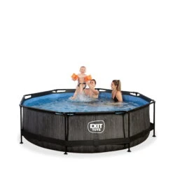 EXIT TOYS EXIT Black Wood Zwembad ø300x76cm Met Filterpomp - Zwart -EXIT TOYS Winkel exit black wood zwembad o300x76cm met filterpomp zwart 2