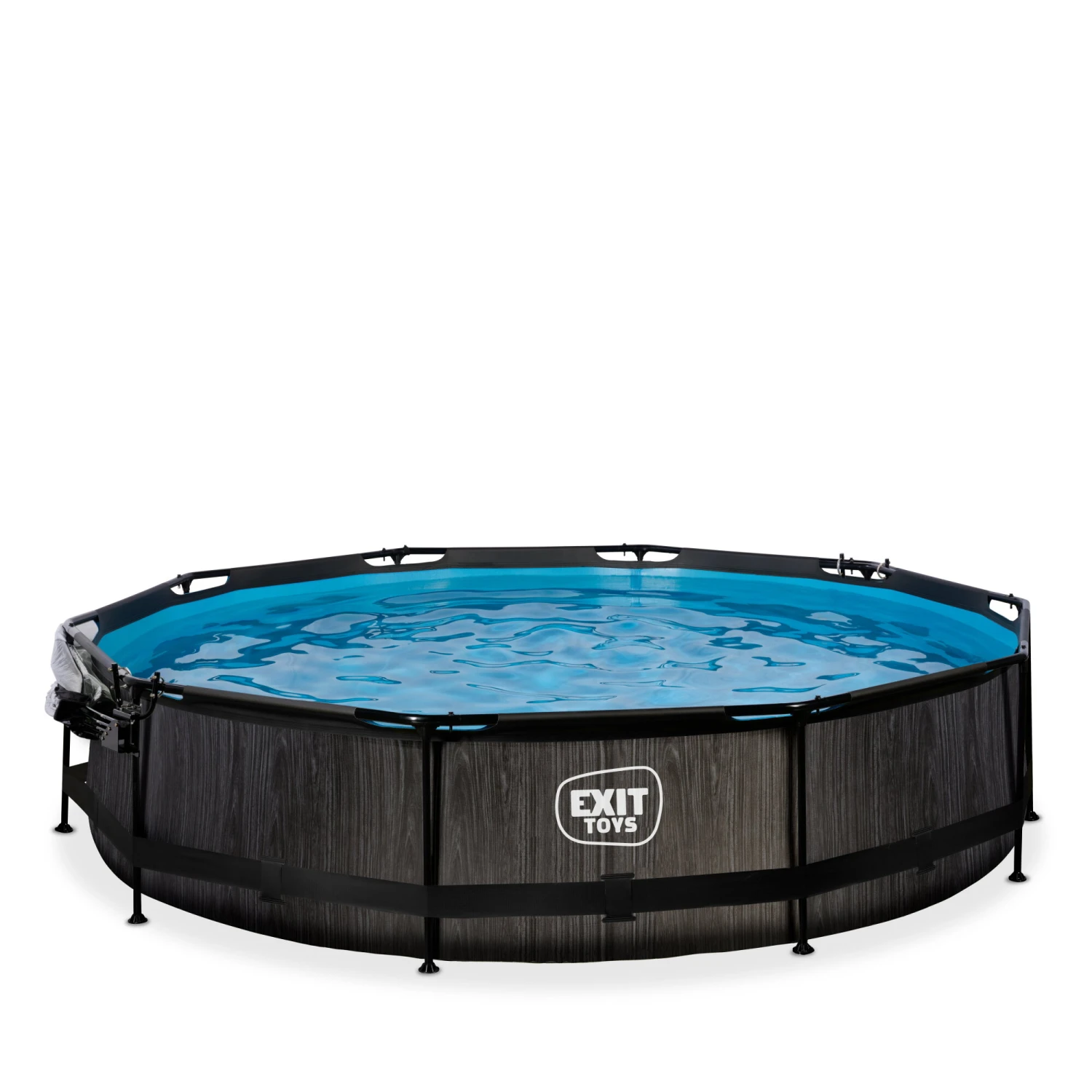 EXIT TOYS EXIT Black Wood Zwembad ø360x76cm Met Filterpomp En Overkapping - Zwart 3 EXIT TOYS EXIT Black Wood Zwembad ø360x76cm Met Filterpomp En Overkapping - Zwart - Afbeelding 3