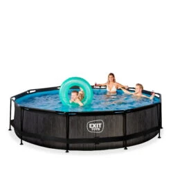 EXIT TOYS EXIT Black Wood Zwembad ø360x76cm Met Filterpomp - Zwart -EXIT TOYS Winkel exit black wood zwembad o360x76cm met filterpomp zwart 2