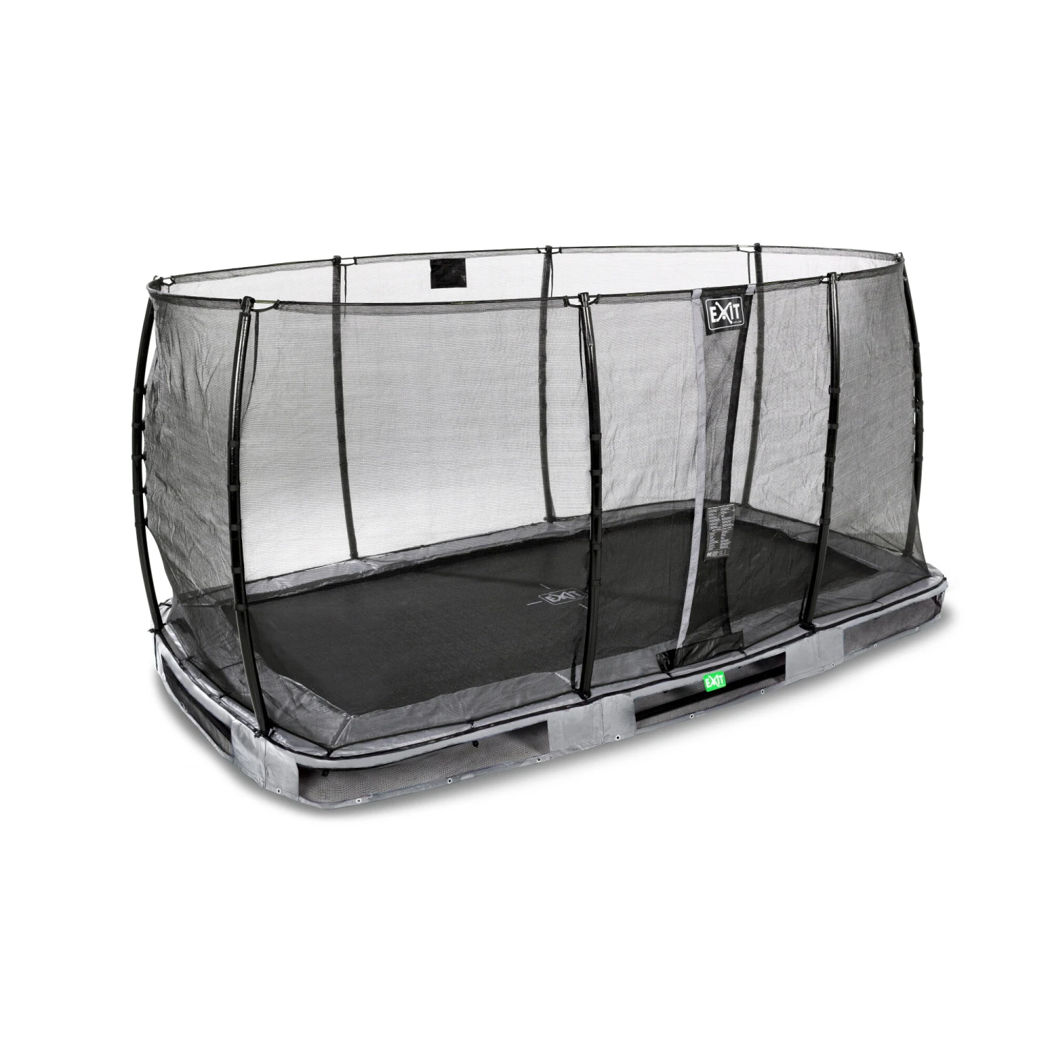 EXIT TOYS EXIT Elegant Inground Trampoline 244x427cm Met Economy Veiligheidsnet - Grijs 2 EXIT TOYS EXIT Elegant Inground Trampoline 244x427cm Met Economy Veiligheidsnet - Grijs - Afbeelding 2