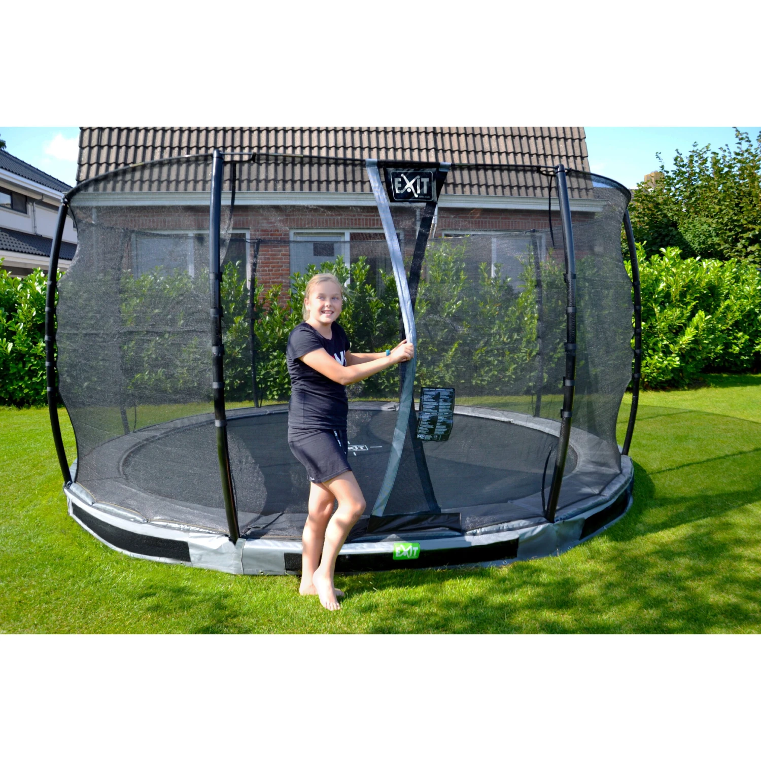 EXIT TOYS EXIT Elegant Inground Trampoline ø427cm Met Economy Veiligheidsnet - Grijs 11 EXIT TOYS EXIT Elegant Inground Trampoline ø427cm Met Economy Veiligheidsnet - Grijs - Afbeelding 11