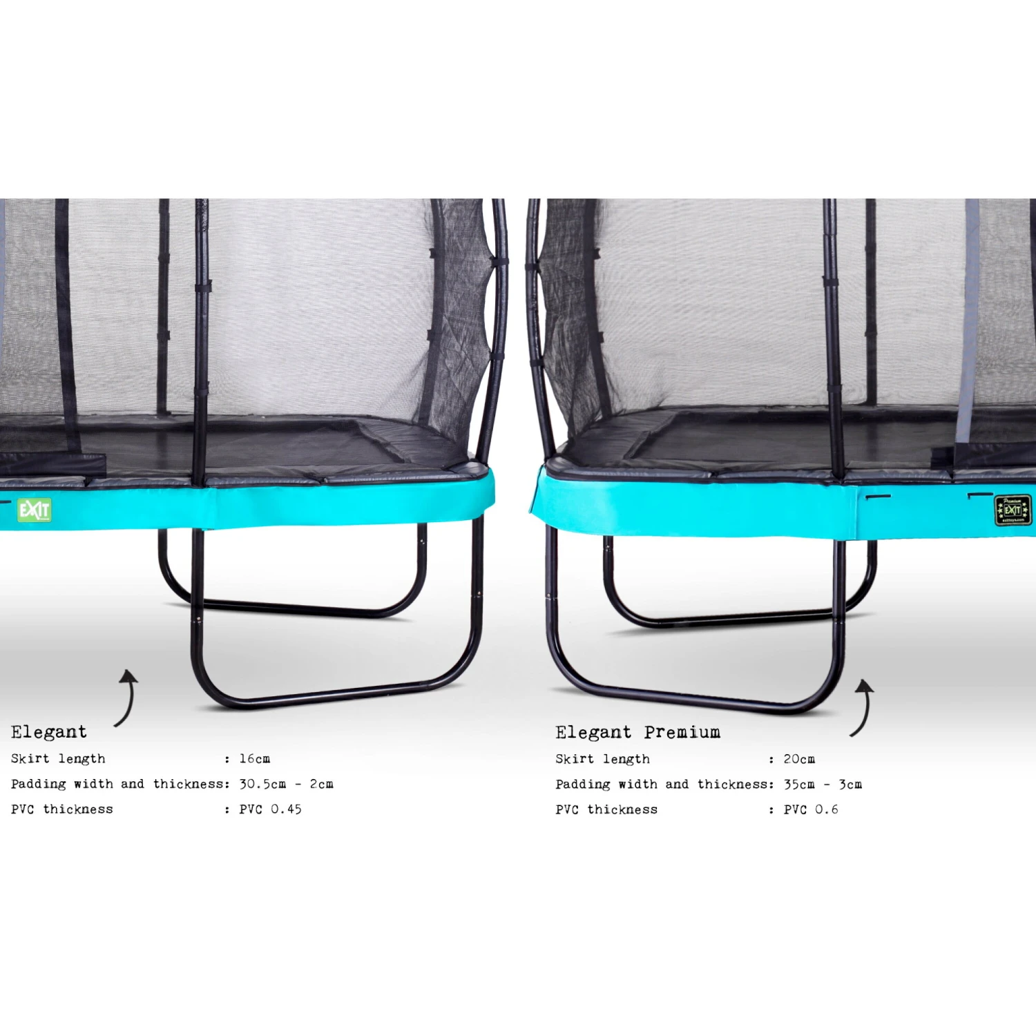 EXIT TOYS EXIT Elegant Premium Trampoline 214x366cm Met Deluxe Veiligheidsnet - Blauw 4 EXIT TOYS EXIT Elegant Premium Trampoline 214x366cm Met Deluxe Veiligheidsnet - Blauw - Afbeelding 4