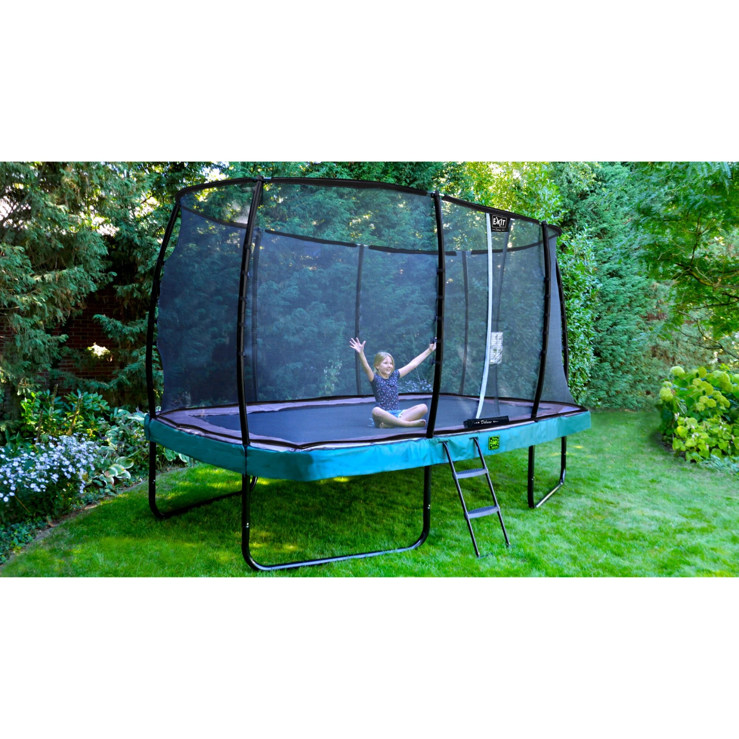 EXIT TOYS EXIT Elegant Premium Trampoline 214x366cm Met Deluxe Veiligheidsnet - Groen 11 EXIT TOYS EXIT Elegant Premium Trampoline 214x366cm Met Deluxe Veiligheidsnet - Groen - Afbeelding 11