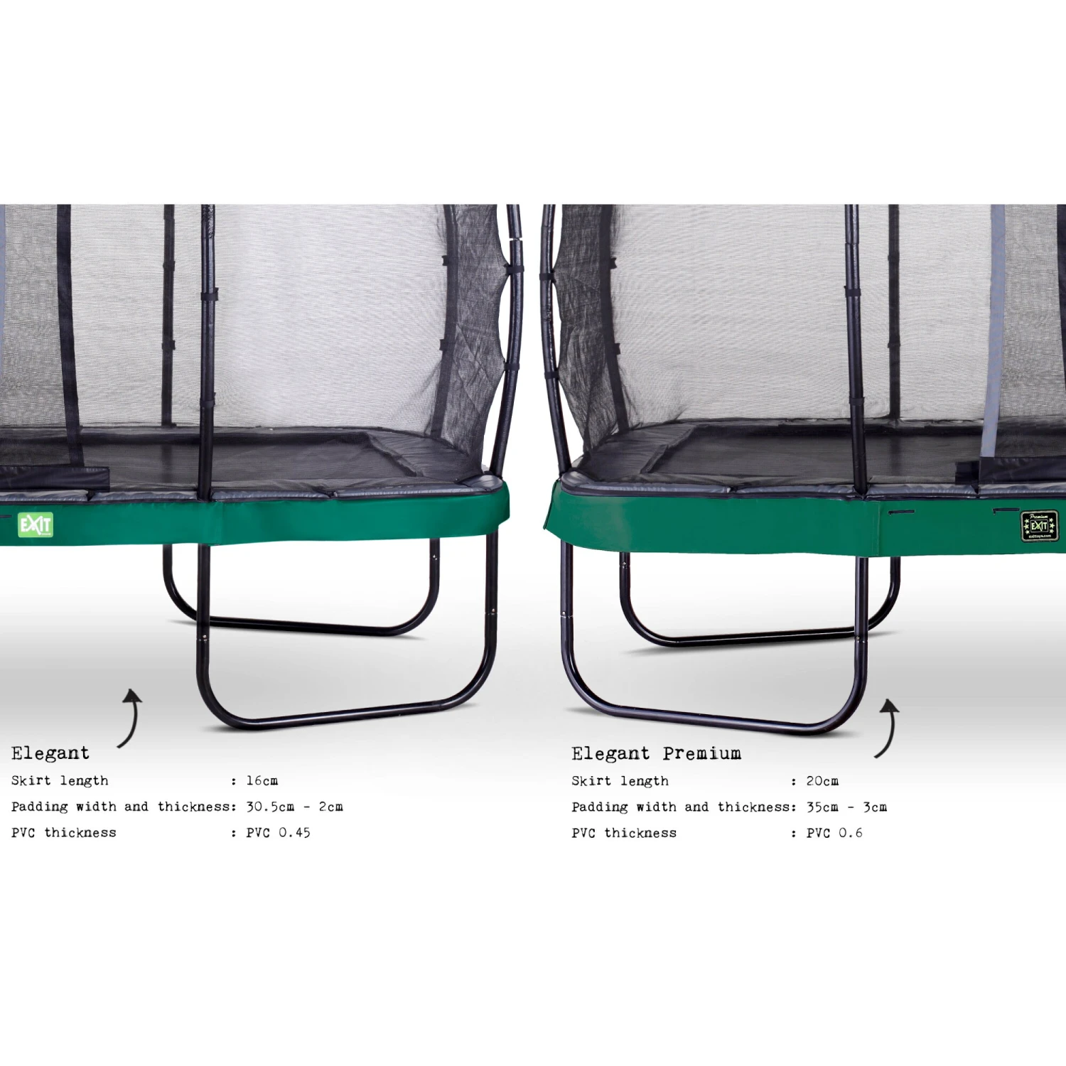 EXIT TOYS EXIT Elegant Premium Trampoline 214x366cm Met Deluxe Veiligheidsnet - Groen 4 EXIT TOYS EXIT Elegant Premium Trampoline 214x366cm Met Deluxe Veiligheidsnet - Groen - Afbeelding 4