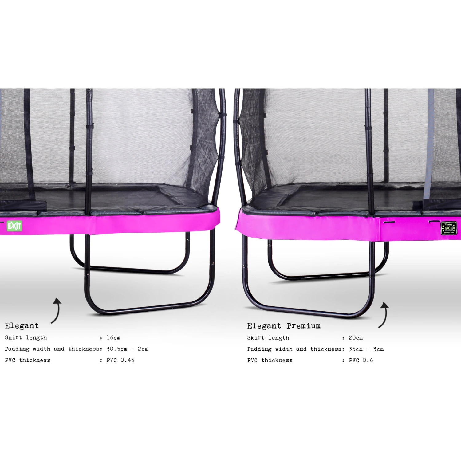 EXIT TOYS EXIT Elegant Premium Trampoline 244x427cm Met Deluxe Veiligheidsnet - Paars 4 EXIT TOYS EXIT Elegant Premium Trampoline 244x427cm Met Deluxe Veiligheidsnet - Paars - Afbeelding 4