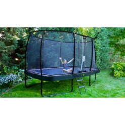 EXIT TOYS EXIT Elegant Premium Trampoline 244x427cm Met Deluxe Veiligheidsnet - Zwart -EXIT TOYS Winkel exit elegant premium trampoline 244x427cm met deluxe veiligheidsnet zwart 10