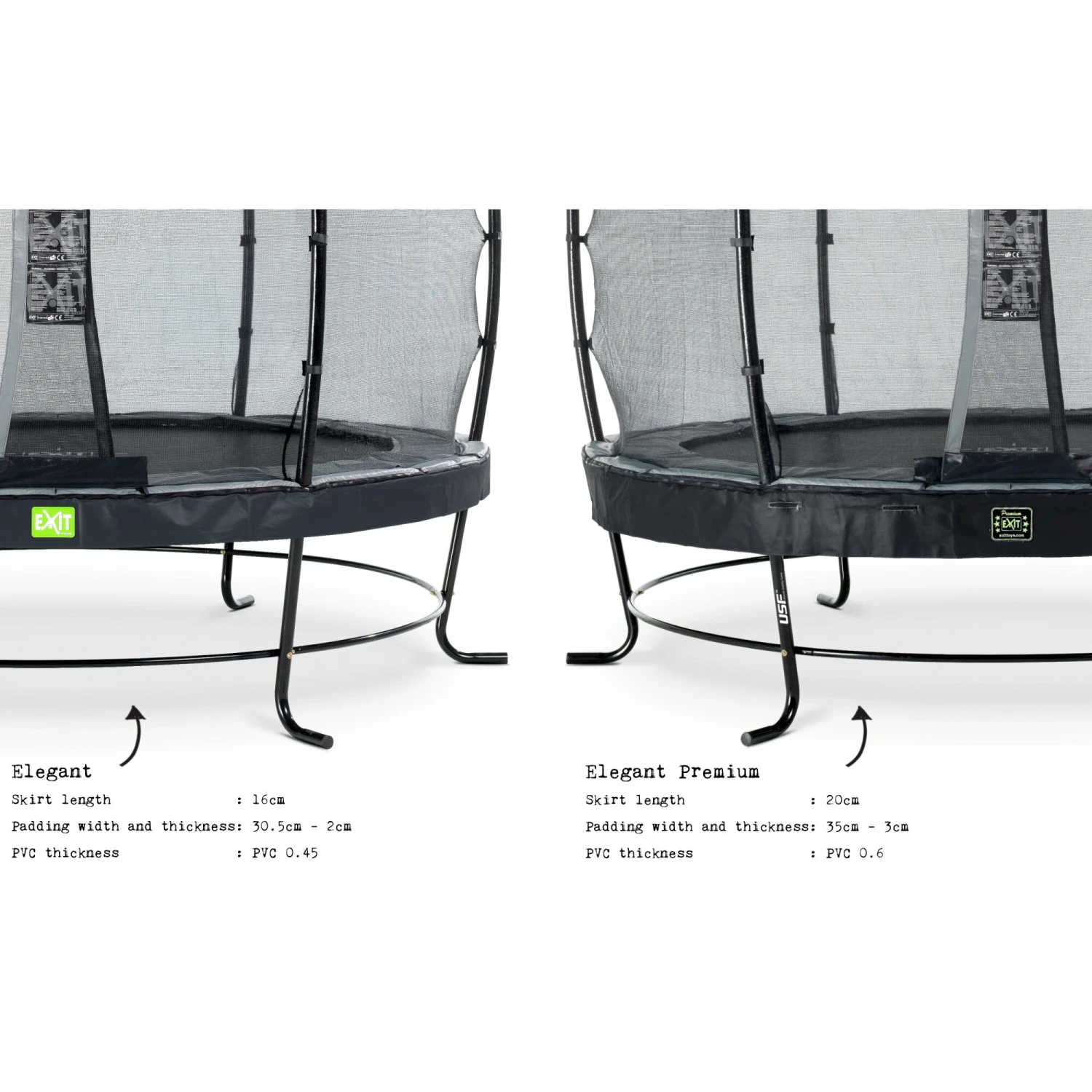 EXIT TOYS EXIT Elegant Premium Trampoline ø305cm Met Deluxe Veiligheidsnet - Zwart 5 EXIT TOYS EXIT Elegant Premium Trampoline ø305cm Met Deluxe Veiligheidsnet - Zwart - Afbeelding 5