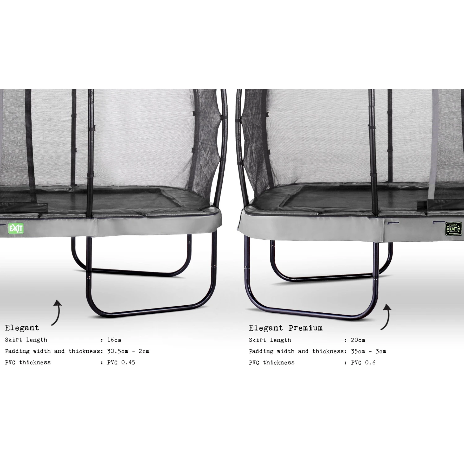 EXIT TOYS EXIT Elegant Trampoline 214x366cm Met Economy Veiligheidsnet - Grijs 4 EXIT TOYS EXIT Elegant Trampoline 214x366cm Met Economy Veiligheidsnet - Grijs - Afbeelding 4