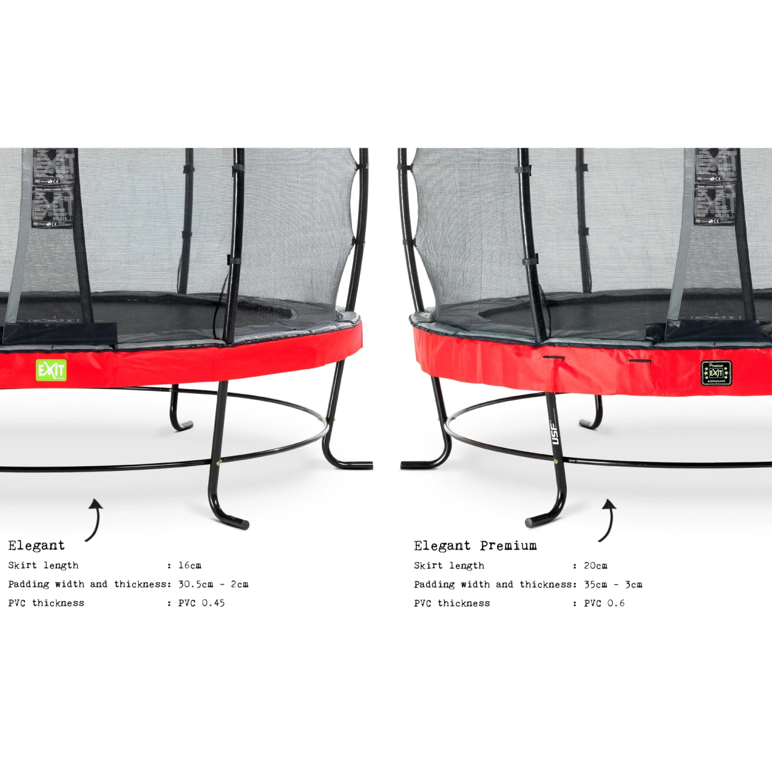 EXIT TOYS EXIT Elegant Trampoline ø366cm Met Economy Veiligheidsnet - Rood 5 EXIT TOYS EXIT Elegant Trampoline ø366cm Met Economy Veiligheidsnet - Rood - Afbeelding 5