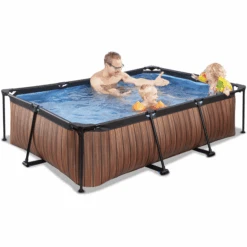 EXIT TOYS EXIT Frame Pool 220x150x60cm (12v Cartridge Filterpomp) - Houtlook -EXIT TOYS Winkel exit frame pool 220x150x60cm 12v cartridge filterpomp houtlook a305884 4