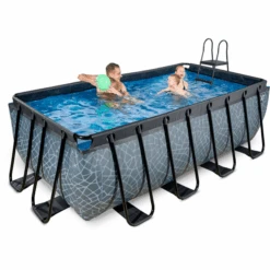 EXIT TOYS EXIT Frame Pool 4x2x1,22m (12v Sand Filter)- Grijs -EXIT TOYS Winkel exit frame pool 4x2x1 22m 12v sand filter grijs a305958 4