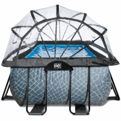 EXIT TOYS EXIT Frame Pool 4x2x1,22m (12v Sand Filter) - Grijs + Zonnedak -EXIT TOYS Winkel exit frame pool 4x2x1 22m 12v sand filter grijs zonnedak a305964 3