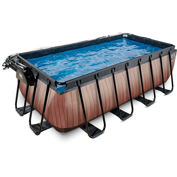 EXIT TOYS EXIT Frame Pool 4x2x1,22m (12v Sand Filter)- Houtoptiek + Zonnedak 3 EXIT TOYS EXIT Frame Pool 4x2x1,22m (12v Sand Filter)- Houtoptiek + Zonnedak - Afbeelding 3