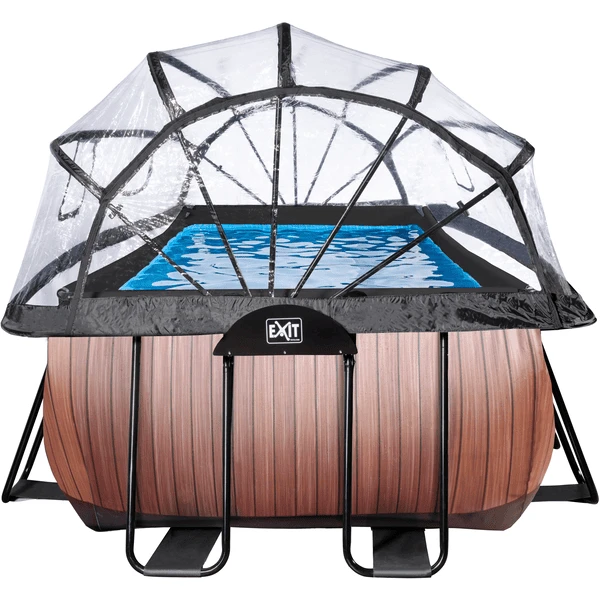 EXIT TOYS EXIT Frame Pool 4x2x1,22m (12v Sand Filter)- Houtoptiek + Zonnedak 4 EXIT TOYS EXIT Frame Pool 4x2x1,22m (12v Sand Filter)- Houtoptiek + Zonnedak - Afbeelding 4