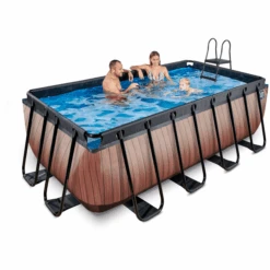 EXIT TOYS EXIT Frame Pool 4x2x1,22m (12v Sand Filter)- Wood Optics -EXIT TOYS Winkel exit frame pool 4x2x1 22m 12v sand filter wood optics a305959 4
