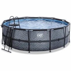 EXIT TOYS EXIT Frame Pool ø427x122cm (12v Sand Filter) - Grijs + Zonnedak -EXIT TOYS Winkel exit frame pool o427x122cm 12v sand filter grijs zonnedak a305960 2
