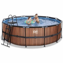 EXIT TOYS EXIT Frame Pool ø427x122cm (12v Sand Filter) - Houtlook -EXIT TOYS Winkel exit frame pool o427x122cm 12v sand filter houtlook a305805 4