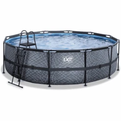 EXIT TOYS EXIT Frame Pool ø488x122cm (12v Filterpomp) - Grijs