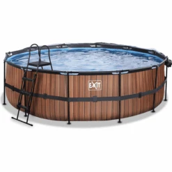 EXIT TOYS EXIT Frame Pool ø488x122cm (12v Sand Filter) - Houtoptiek + Zonnedak + Warmtepom -EXIT TOYS Winkel exit frame pool o488x122cm 12v sand filter houtoptiek zonnedak warmtepom a305969 2