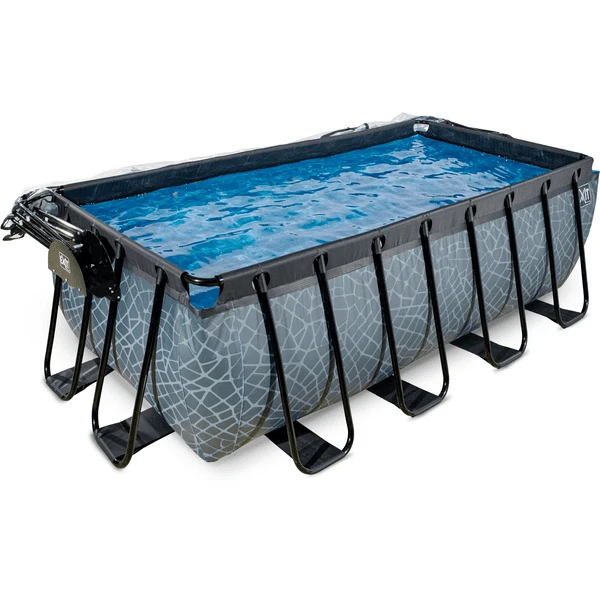 EXIT TOYS EXIT Frame Zwembad 4x2x1,22m (12v Sand Filter) - Grijs + Zonnedak + Warmtepomp 3 EXIT TOYS EXIT Frame Zwembad 4x2x1,22m (12v Sand Filter) - Grijs + Zonnedak + Warmtepomp - Afbeelding 3