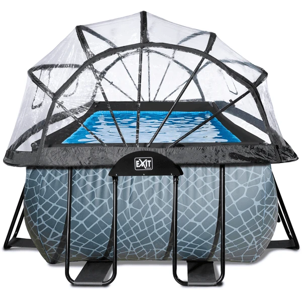 EXIT TOYS EXIT Frame Zwembad 4x2x1,22m (12v Sand Filter) - Grijs + Zonnedak + Warmtepomp 4 EXIT TOYS EXIT Frame Zwembad 4x2x1,22m (12v Sand Filter) - Grijs + Zonnedak + Warmtepomp - Afbeelding 4