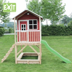 EXIT TOYS EXIT Loft 500 Houten Speelhuis - Rood -EXIT TOYS Winkel exit loft 500 houten speelhuis rood a248338 2