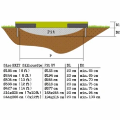 EXIT TOYS EXIT Silhouette Inground Trampoline ø244cm Met Veiligheidsnet - Groen -EXIT TOYS Winkel exit silhouette inground trampoline o244cm met veiligheidsnet groen a251724 3