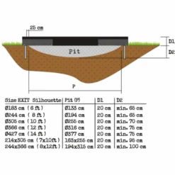 EXIT TOYS EXIT Silhouette Inground Trampoline ø244cm Met Veiligheidsnet - Zwart -EXIT TOYS Winkel exit silhouette inground trampoline o244cm met veiligheidsnet zwart a251714 3