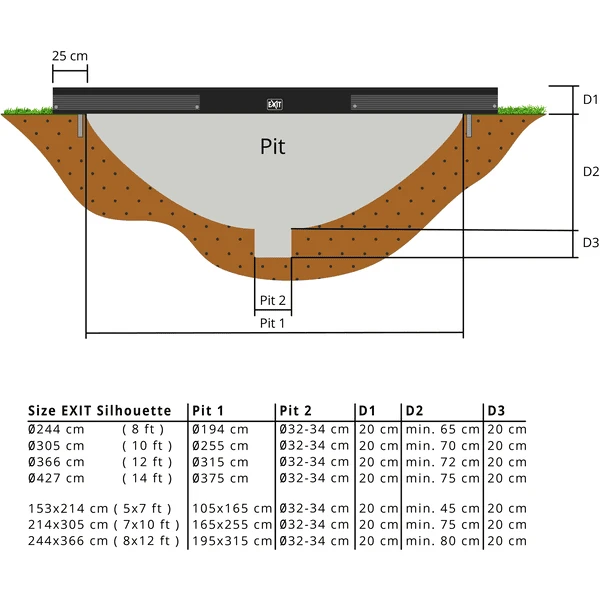 EXIT TOYS EXIT Silhouette Sportvloertrampoline ø 427 Cm, Zwart 5 EXIT TOYS EXIT Silhouette Sportvloertrampoline ø 427 Cm, Zwart - Afbeelding 5