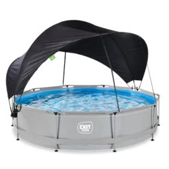 EXIT TOYS Winkel -EXIT TOYS Winkel exit soft grey zwembad o360x76cm met filterpomp en schaduwdoek grijs 1