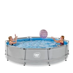 EXIT TOYS EXIT Soft Grey Zwembad ø360x76cm Met Filterpomp - Grijs -EXIT TOYS Winkel exit soft grey zwembad o360x76cm met filterpomp n grijs 2