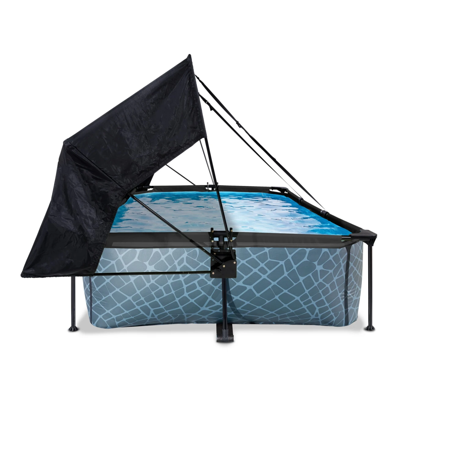 EXIT TOYS EXIT Stone Zwembad 300x200x65cm Met Filterpomp En Schaduwdoek - Grijs 4 EXIT TOYS EXIT Stone Zwembad 300x200x65cm Met Filterpomp En Schaduwdoek - Grijs - Afbeelding 4
