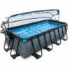 EXIT TOYS EXIT Stone Zwembad 400x200x100cm Met Afdekking, Sand Filter En Warmtepomp, Grijs
