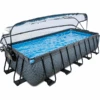 EXIT TOYS EXIT Stone Zwembad 540x250x100cm Met Afdekking, Sand Filter En Warmtepomp, Grijs