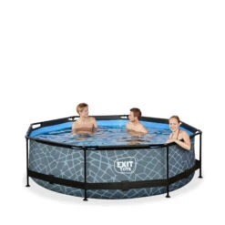 EXIT TOYS EXIT Stone Zwembad ø300x76cm Met Filterpomp - Grijs -EXIT TOYS Winkel exit stone zwembad o300x76cm met filterpomp grijs 3