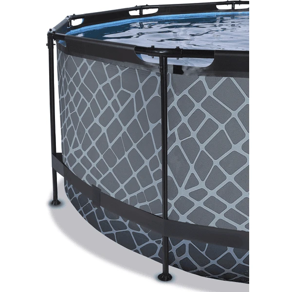 EXIT TOYS EXIT Stone Zwembad ø360x122cm Met Afdekking En Sand Filterpomp, Grijs 4 EXIT TOYS EXIT Stone Zwembad ø360x122cm Met Afdekking En Sand Filterpomp, Grijs - Afbeelding 4