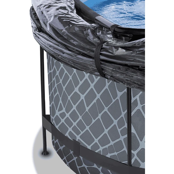 EXIT TOYS EXIT Stone Zwembad ø360x122cm Met Afdekking En Sand Filterpomp, Grijs 5 EXIT TOYS EXIT Stone Zwembad ø360x122cm Met Afdekking En Sand Filterpomp, Grijs - Afbeelding 5
