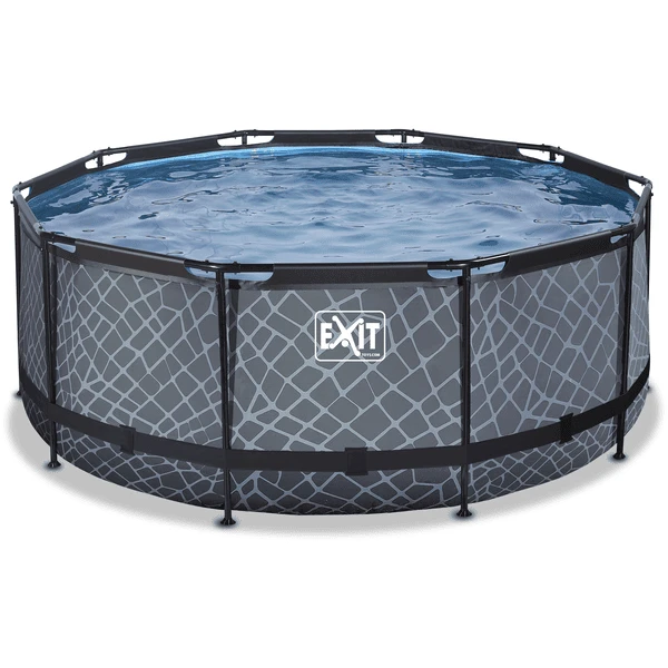 EXIT TOYS EXIT Stone Zwembad ø360x122cm Met Filterpomp, Grijs 2 EXIT TOYS EXIT Stone Zwembad ø360x122cm Met Filterpomp, Grijs - Afbeelding 2
