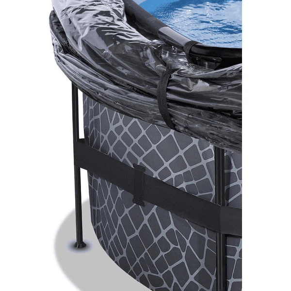 EXIT TOYS EXIT Stone Zwembad ø450x122cm Met Afdekking, Sand Filter En Warmtepomp, Grijs 5 EXIT TOYS EXIT Stone Zwembad ø450x122cm Met Afdekking, Sand Filter En Warmtepomp, Grijs - Afbeelding 5