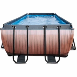 EXIT TOYS EXIT Wood Pool 540x250x122cm Met Afdekking En Sand Filter En Warmtepomp, Bruin -EXIT TOYS Winkel exit wood pool 540x250x122cm met afdekking en sand filter en warmtepomp bruin a294642 2