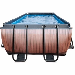 EXIT TOYS EXIT Wood Pool 540x250x122cm Met Afdekking En Sand Filterpomp, Bruin -EXIT TOYS Winkel exit wood pool 540x250x122cm met afdekking en sand filterpomp bruin a294633 3