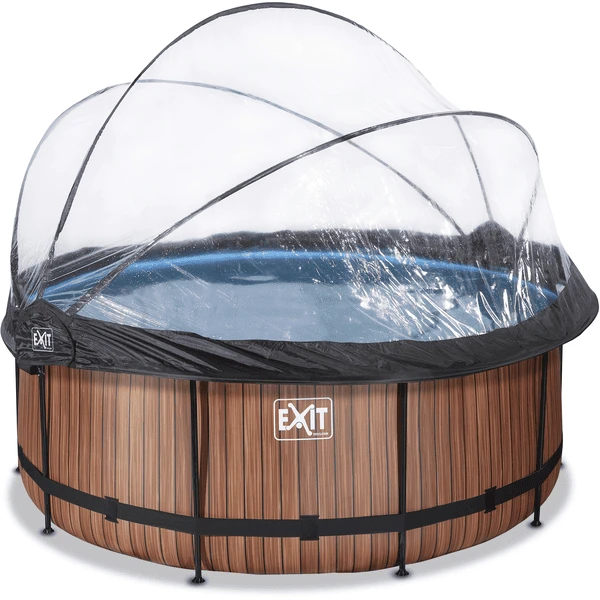 EXIT TOYS EXIT Wood Pool ø360x122cm Met Afdekking, Sand Filter- En Warmtepomp, Bruin 2 EXIT TOYS EXIT Wood Pool ø360x122cm Met Afdekking, Sand Filter- En Warmtepomp, Bruin - Afbeelding 2